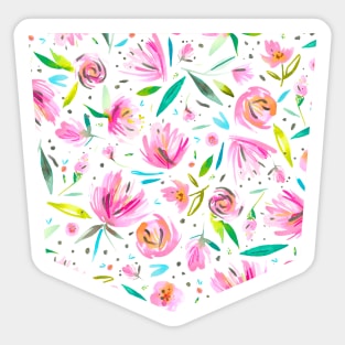 Pocket - Peonies Pink Sticker